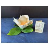 Capodimonte L'Airone Porcelain Rose Figurine with Original Tag