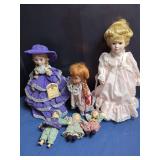 Bradley Dolls Porcelain and Cloth Doll Assortment