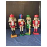 Set of Four Wooden Nutcracker Figurines