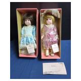 Two Bradley's Collectible Dolls Shannon and Ashlee with Original Boxes and Certificate