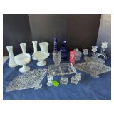 Assorted Glassware Tabletop Decor and Table Service Grouping