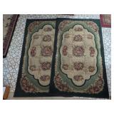Pair of Rectangular Floral Patterned Area Rugs