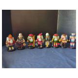 Group of Eight Handcrafted Wooden Nutcracker Figurines