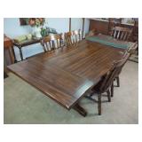 Wooden Dining Table and Chair Set with Protective Mats