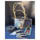 Mixed Hardware, Tools, and Stainless Steel Stock Pot