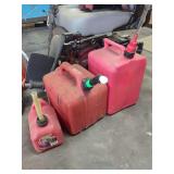 Assorted Red Plastic Gasoline Containers