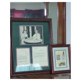 Framed Presidential Letters and John F. Kennedy Commemorative Display