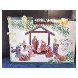 Kirkland Signature 13-Piece Porcelain Nativity Set with Wood Creche Base