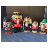 Group of Five Wooden Nutcracker Figurines