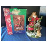 Traditions Fabric Mache Santa Centerpiece with Original Box