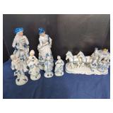 Norleans Porcelain Figurine Grouping with Horse Drawn Carriage and Courtiers