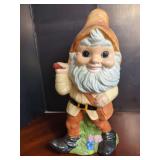 Ceramic Glazed Garden Gnome Figurine with Pickaxe