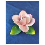 Capodimonte Italian Porcelain Pink Rose Figurine