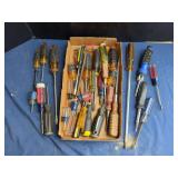 Mixed Hand Tool Assortment of Screwdrivers Featuring Craftsman and Crescent