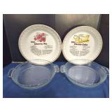 Watkins Recipe Pie Plates and Anchor Hocking Glass Baking Dishes Set
