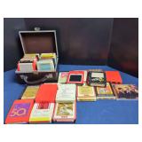 Assorted Eight-Track Tape Cartridges with Carrying Case