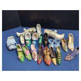 Assorted Decorative Shoe and Slipper Figurines and Ornaments