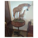 Resin Giraffe and Calf Figurine on Textured Base