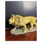 Resin Lion Figurine on Rock Base