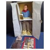 Franklin Mint Heirloom Dolls John Wayne Porcelain Figure with Box and Accessories