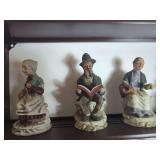 Ceramic Figurines of Elderly Figures Seated