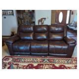 Brown Leather Power Reclining Sofa