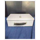 Metal Security Box with Key and Carrying Handle