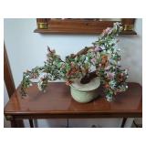 Decorative Stone Blossom Bonsai Tree in Ceramic Planter