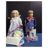 Danbury Mint Porcelain Dolls Set with Accessories