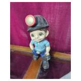 Painted Ceramic Miner Figurine Signed Bill Cook