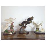 Three Decorative Avian Sculptures Featuring Ruby's Collection and The Crosa Collection