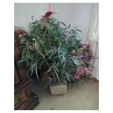 Artificial Foliage and Floral Arrangements in Planters with Pedestal Stand