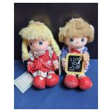 Applause Precious Moments 1988 Valentine's Day Edition Plush Dolls Pair