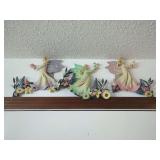 Three Fairy Wall Decor Plaque with Floral and Butterfly Motifs
