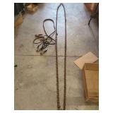 Heavy Duty Tow Chain with Clevis Hooks and Booster Cables