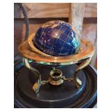 Gemstone World Globe with Brass-Finish Stand