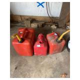 Assorted Plastic Gasoline Cans Including Blitz Brand