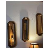 Group of Four Ornate Octagonal Wall Mirrors with Gold-Tone Molded Frames