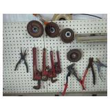 Assorted Hand Tools and Grinding Discs Lot