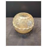 Molded Glass Fairy Lamp with Hobnail Pattern and Insert