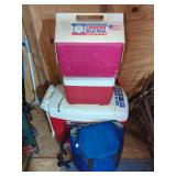 Lot of Four Assorted Coolers and Insulated Backpack