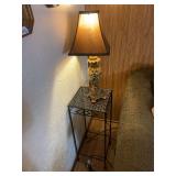 Metal Accent Table with Lamp