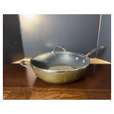 Calphalon 1612 12 Inch Non-Stick Wok with Glass Lid and Wooden Tray