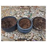 Lot of Three Planters with Soil