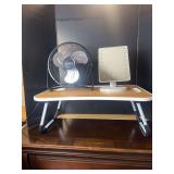 Trueliving Desk Fan, Lighted Makeup Mirror, and Lap Desk Set