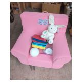Pink Childrens Armchair with Toys and Accessories
