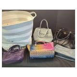 Assorted Ladies Handbags and Storage Basket Lot