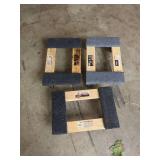 Lot of Three Hardwood Carpeted Moving Dollies