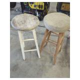 Set of Two Wooden Bar Stools