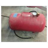 Red Portable Air Tank with Pressure Gauge and Hose